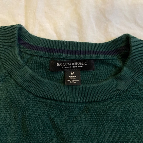 Banana Republic 100% Supima Cotton Textured Raglan Sweater, Size M - Picture 2 of 4